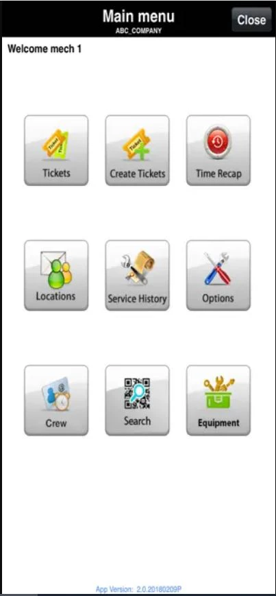 screenshot of Mobile Service